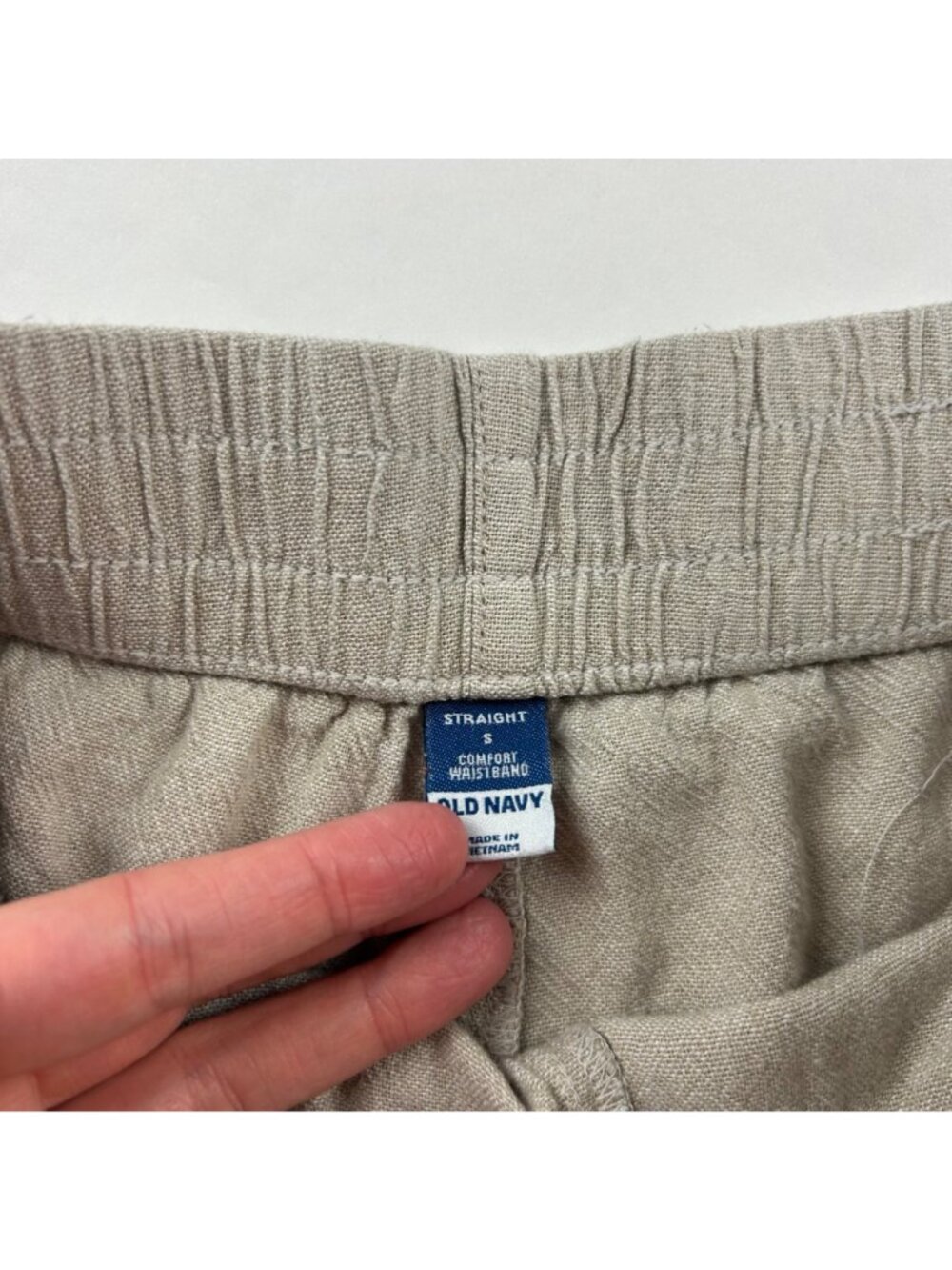 Old Navy Flax Linen Blend Tapered Straight Leg Pull On Pant S - Picture 4 of 7